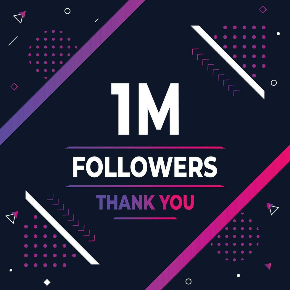 Thank you 1m subscribers or followers. web social media modern post design vector