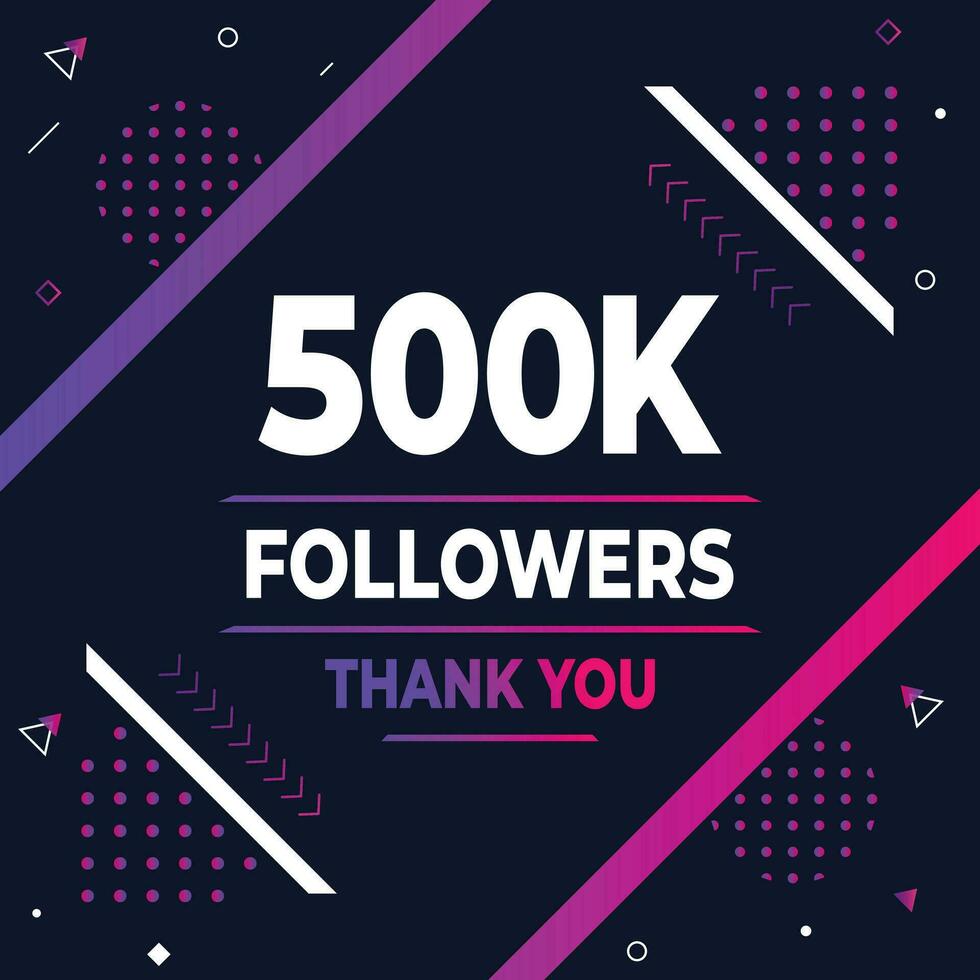 Thank you 500k subscribers or followers. web social media modern post design vector