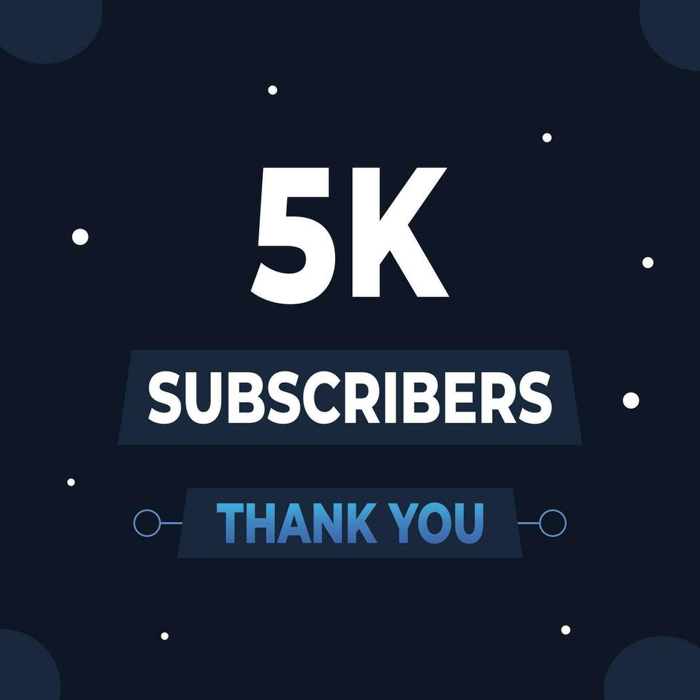 Thank you 5k subscribers or followers. web social media modern post design vector