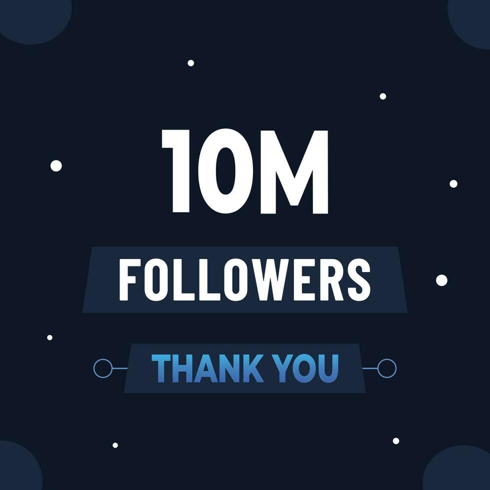 Thank you 10m subscribers or followers. web social media modern post design vector