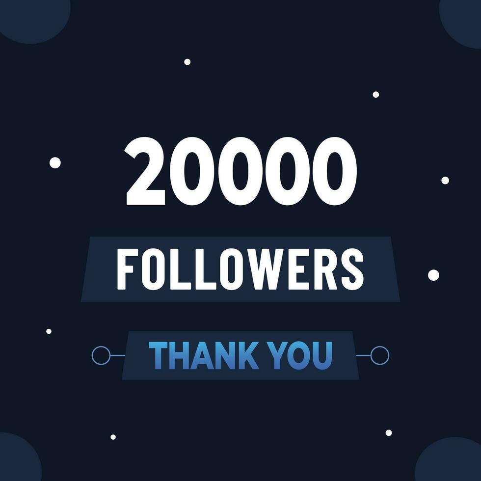 Thank you 20k subscribers or followers. web social media modern post design vector