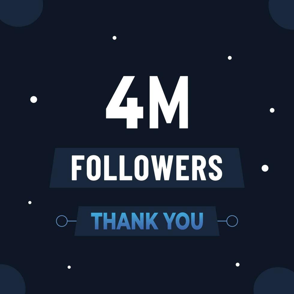 Thank you 4m subscribers or followers. web social media modern post design vector