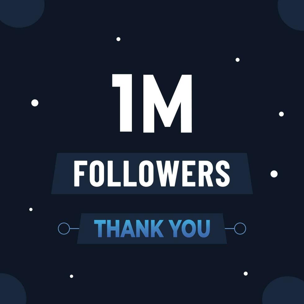 Thank you 1m subscribers or followers. web social media modern post design vector