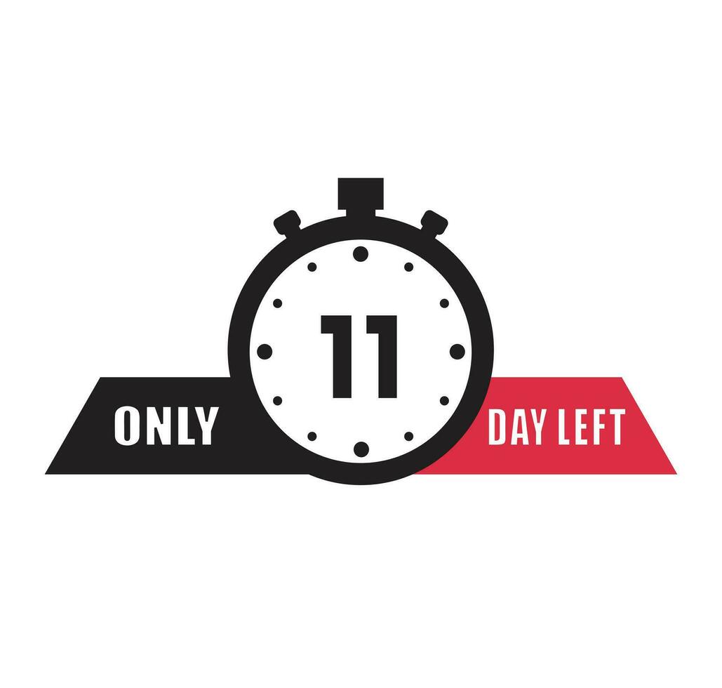 11 day left countdown discounts and sale time 11 day left sign label vector illustration