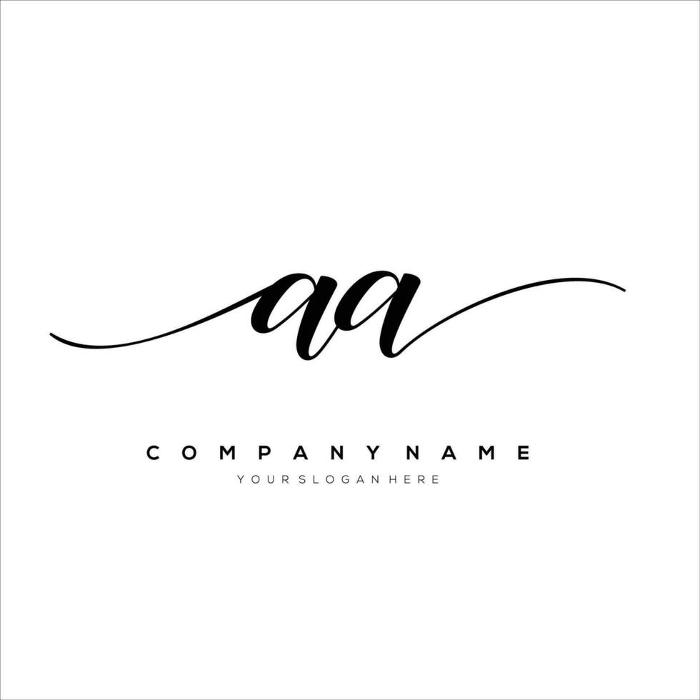 initial letter AA logo, flower handwriting logo design, vector logo for women beauty, salon, massage, cosmetic or spa brand art.