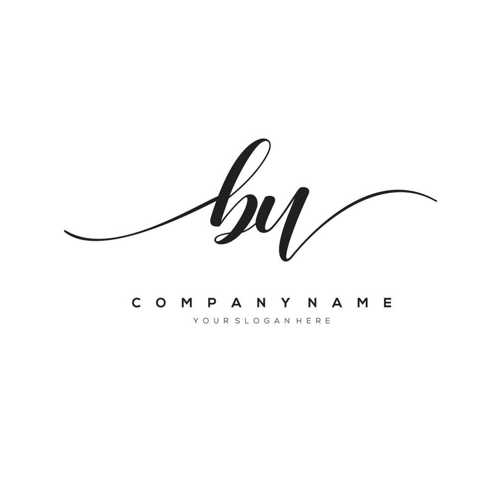 inicial letra bu logo, flor escritura logo diseño, vector logo para mujer belleza, salón, masaje, cosmético o spa marca Arte.