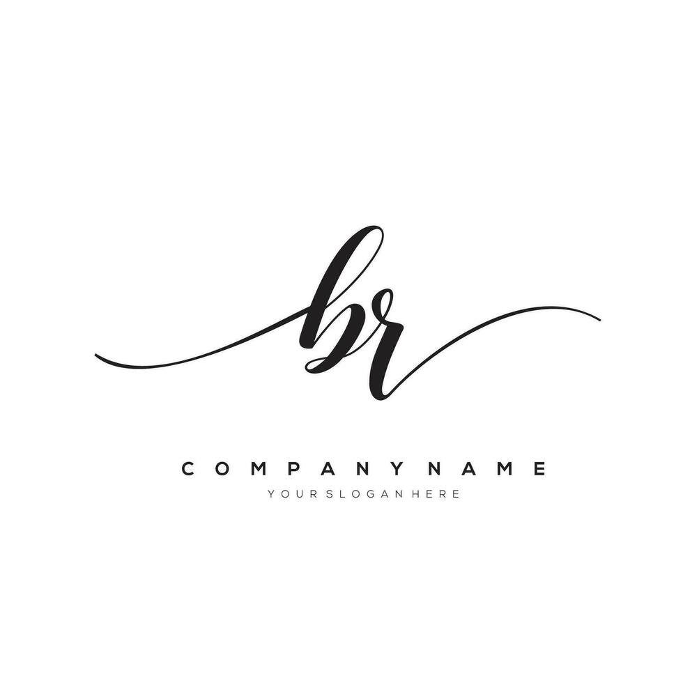 inicial letra br logo, flor escritura logo diseño, vector logo para mujer belleza, salón, masaje, cosmético o spa marca Arte.