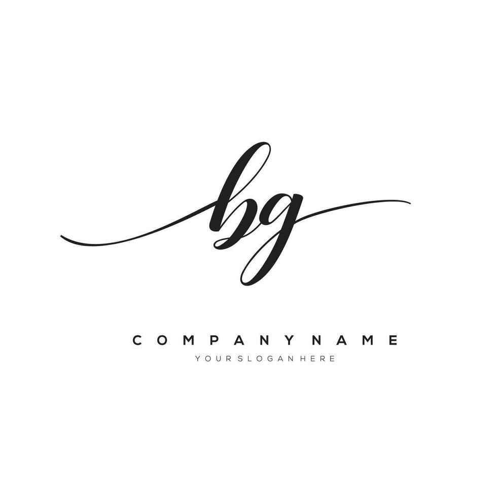 inicial letra bg logo, flor escritura logo diseño, vector logo para mujer belleza, salón, masaje, cosmético o spa marca Arte.