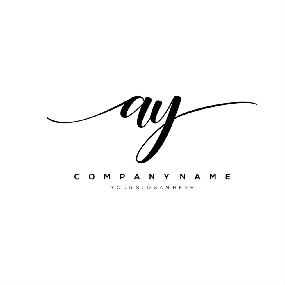 initial letter AY logo, flower handwriting logo design, vector logo for