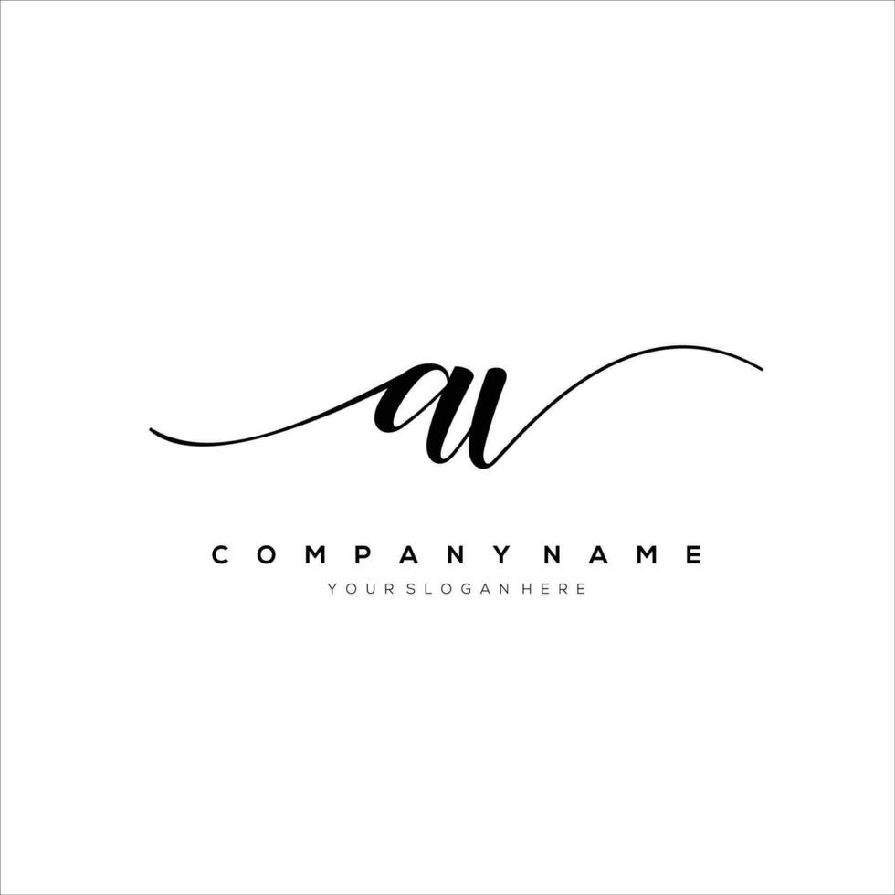 initial letter AV logo, flower handwriting logo design, vector logo for women beauty, salon, massage, cosmetic or spa brand art.