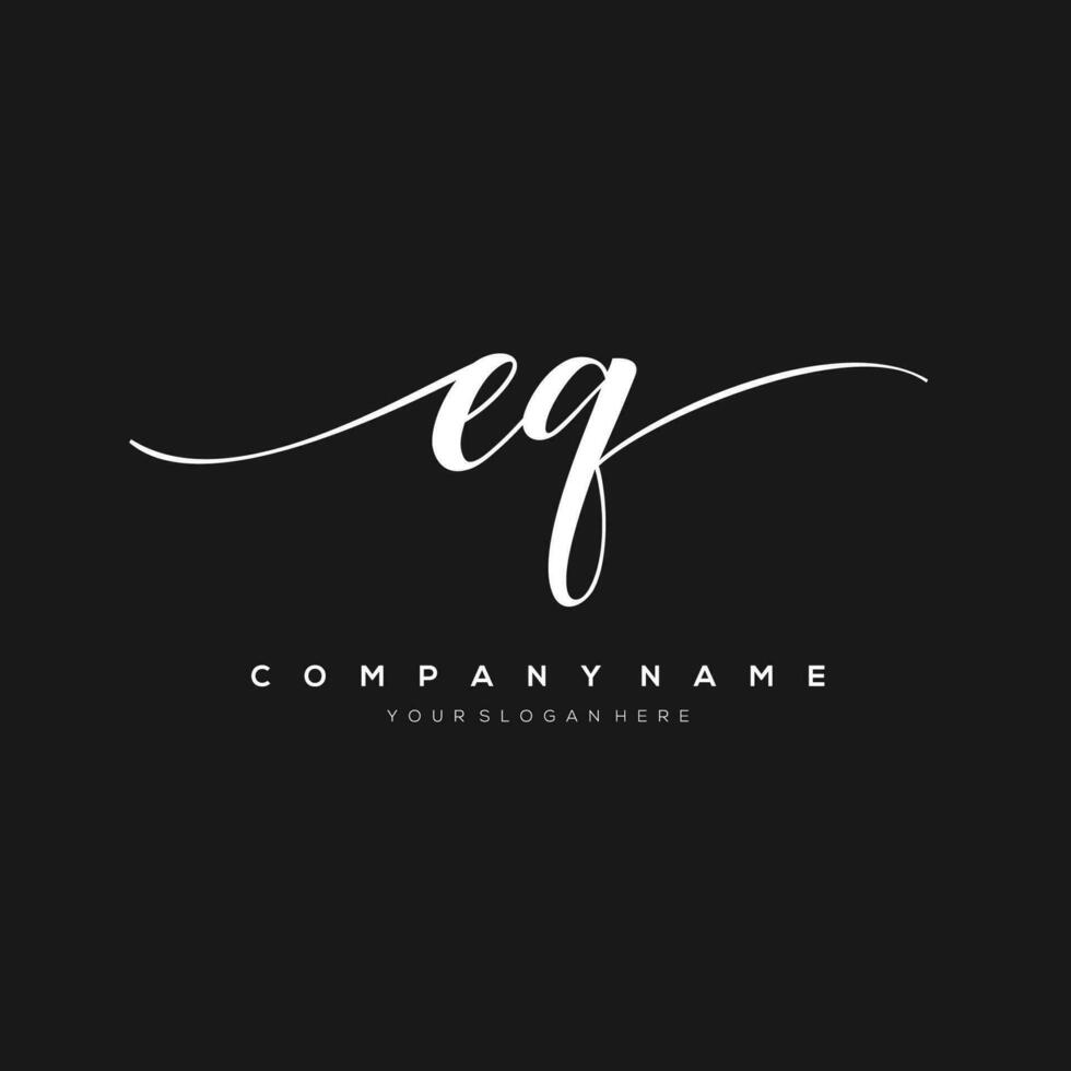 initial letter EQ logo, flower handwriting logo design, vector logo for women beauty, salon, massage, cosmetic or spa brand art.