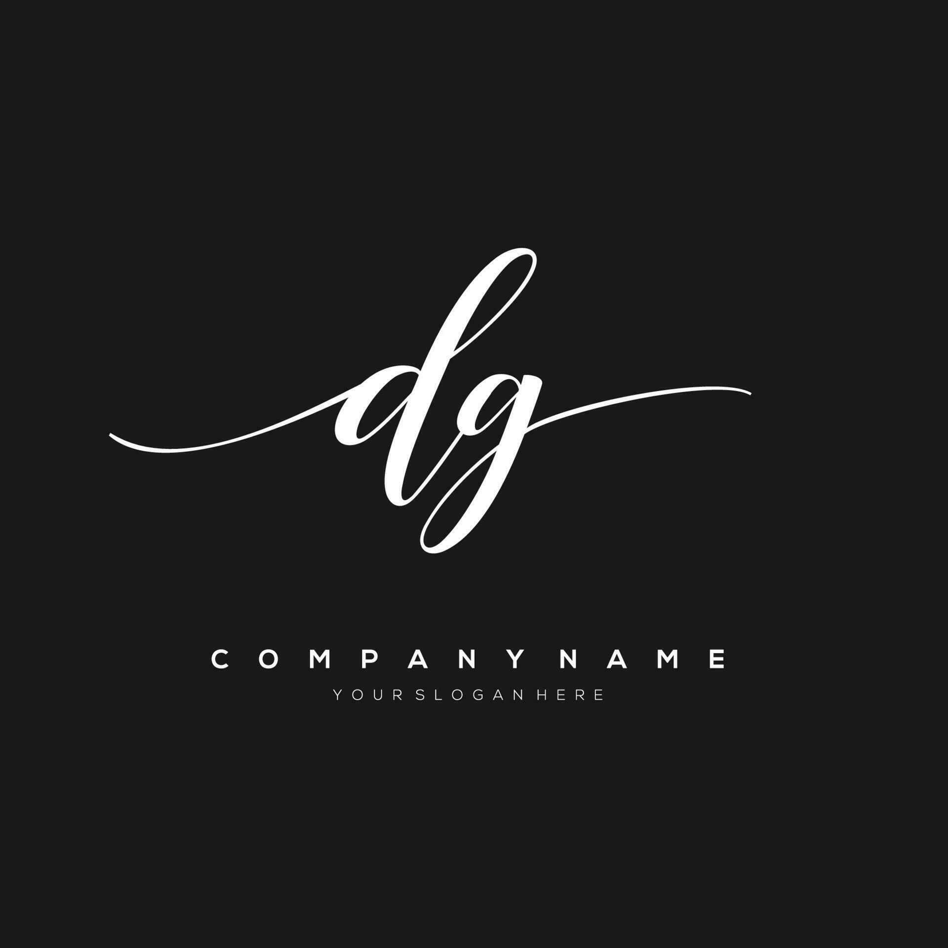 initial letter DG logo, flower handwriting logo design, vector logo for ...