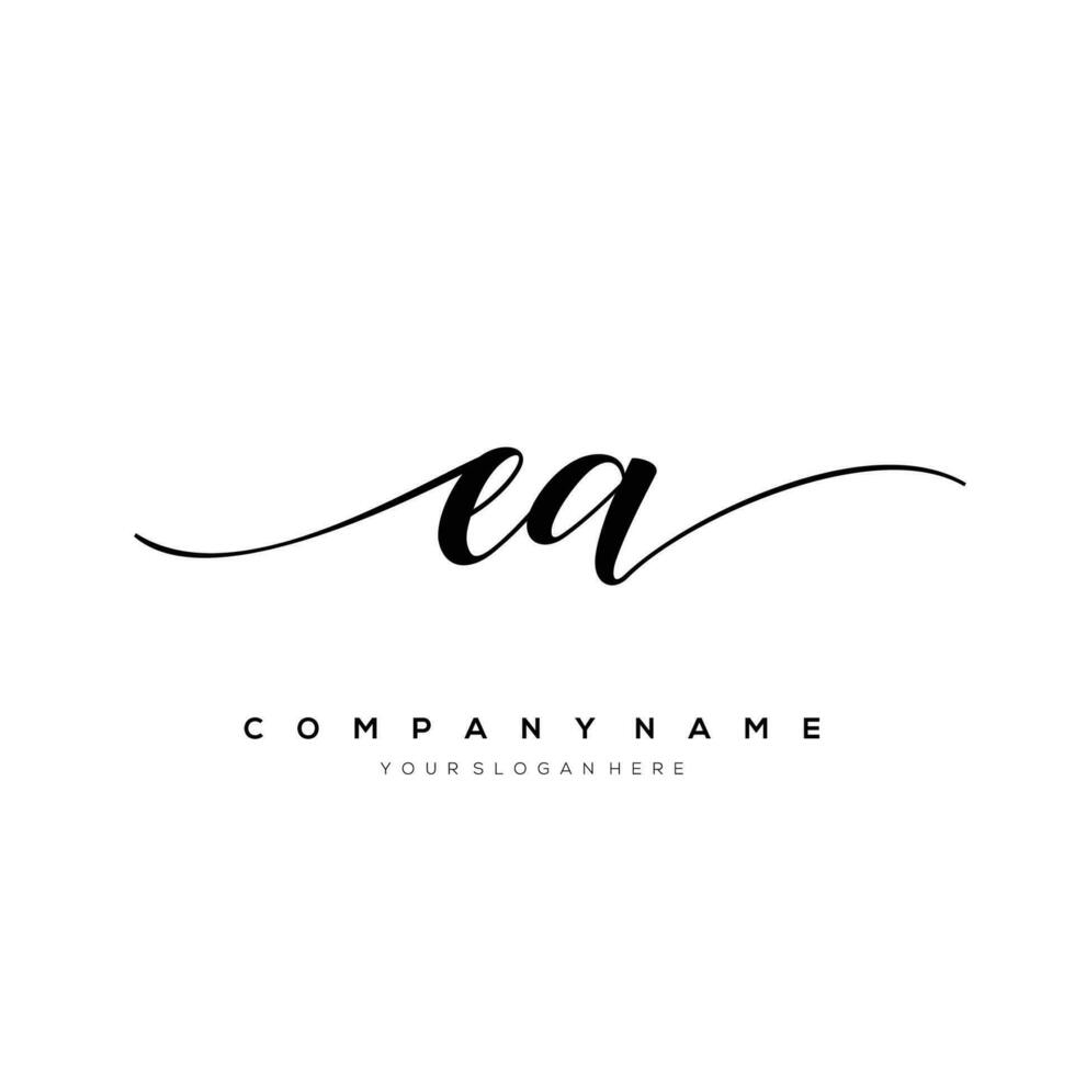 initial letter EA logo, flower handwriting logo design, vector logo for women beauty, salon, massage, cosmetic or spa brand art.