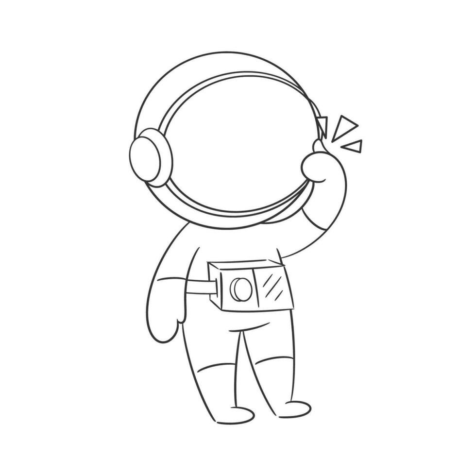 Astronaut giving appreciation while giving thumbs up for coloring vector