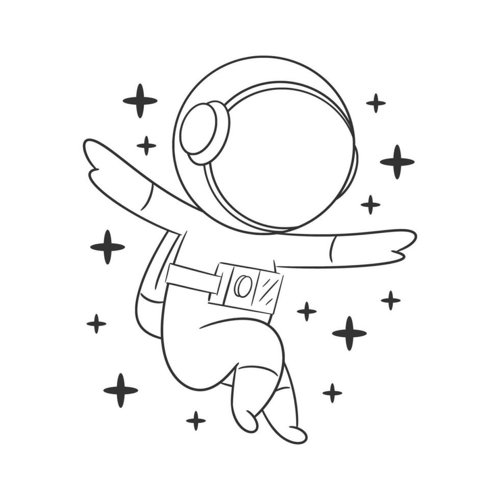 Astronauts feel happy to be in space for coloring vector