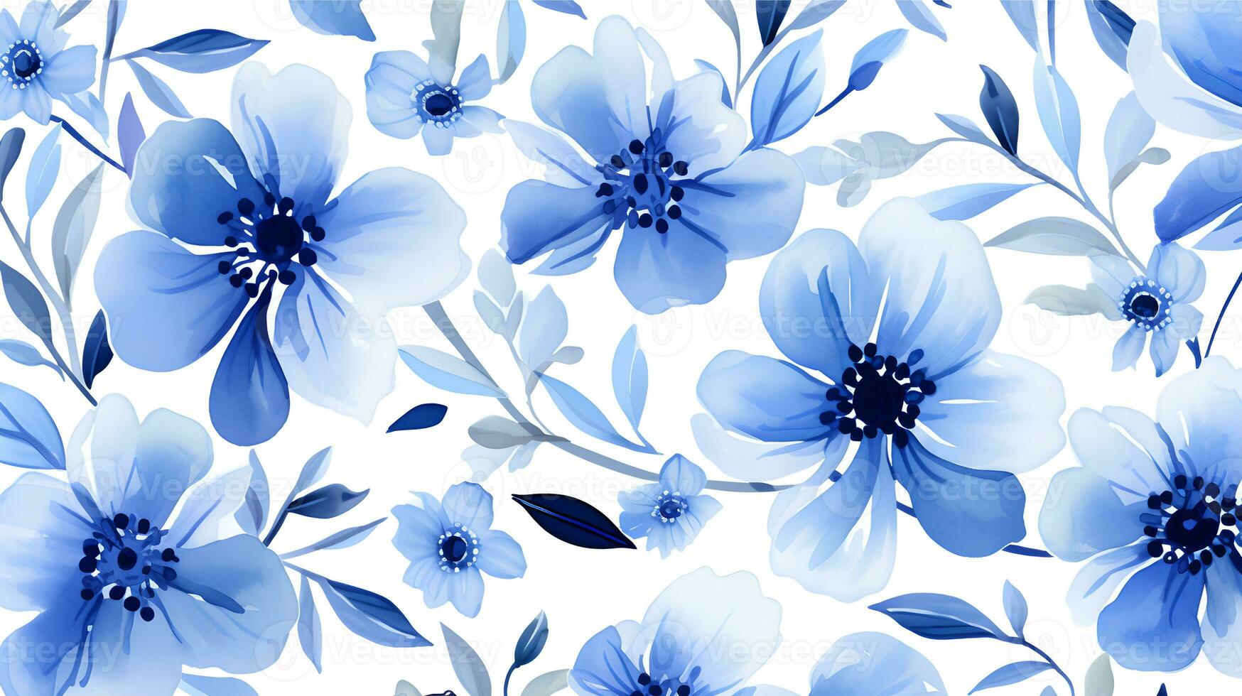 Blue flowers watercolor seamless patterns 27432101 Stock Photo at Vecteezy
