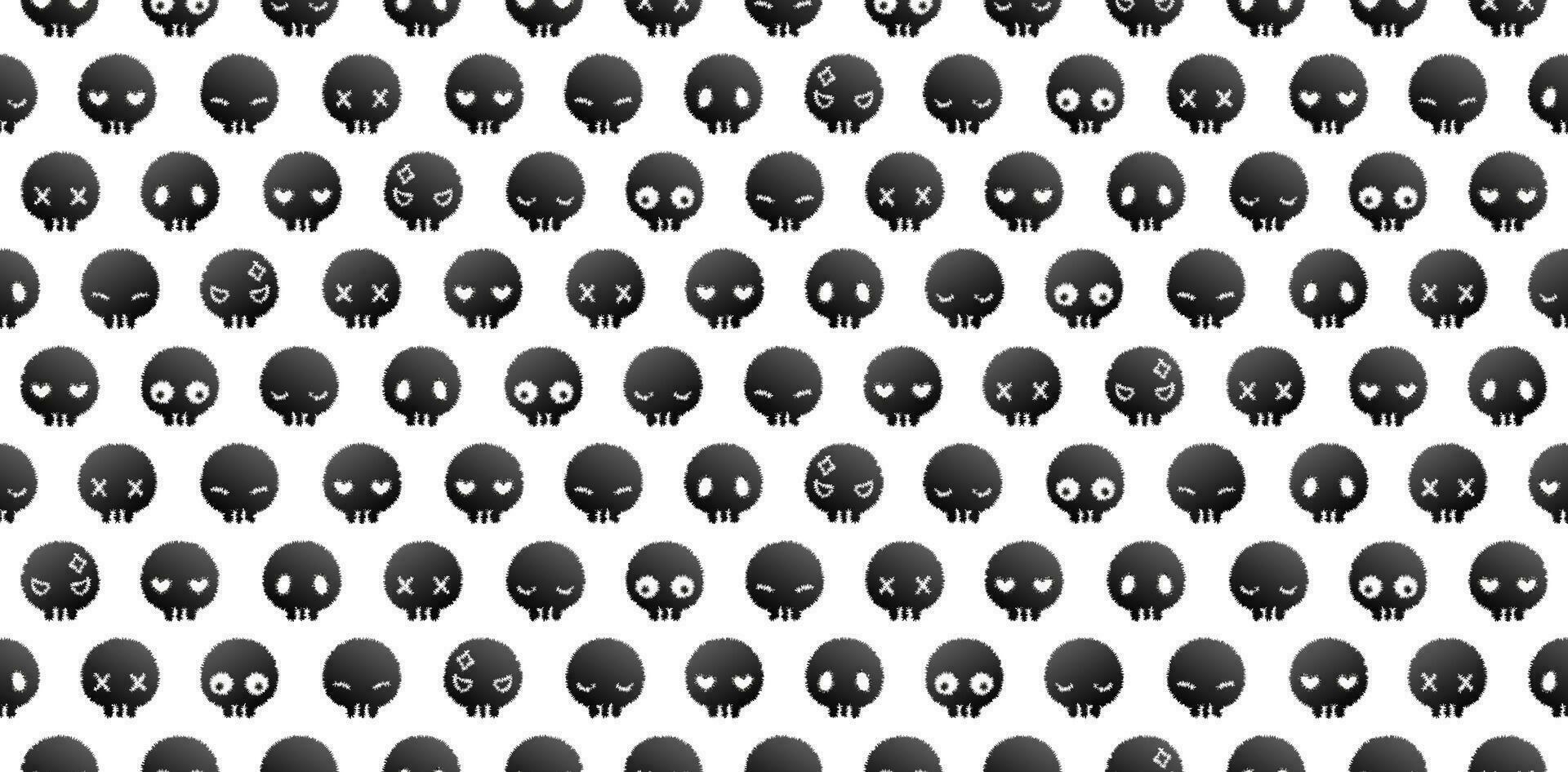 Vector illustration pattern of black skulls on a white backgrounds for Fashionable modern wallpaper or textile, book covers, Digital interfaces, prints designs templates material, invite card