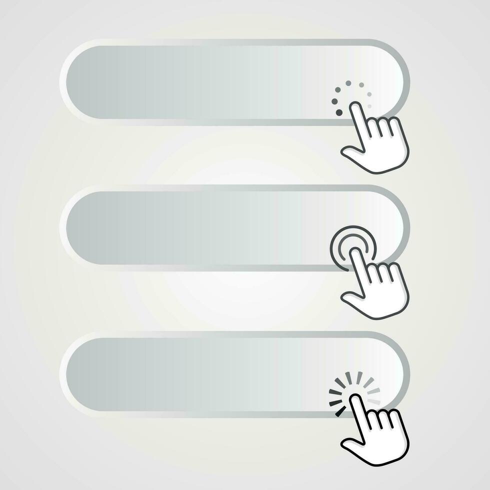 pointer or click button vector. Click here vector template.