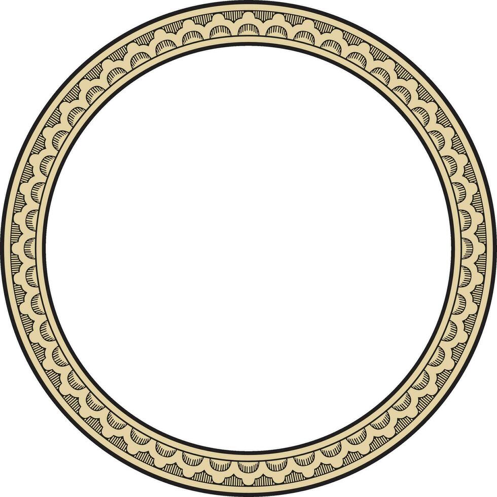 Vector round gold and black Indian national ornament. Ethnic plant circle, border. Frame, flower ring. Poppies and leaves