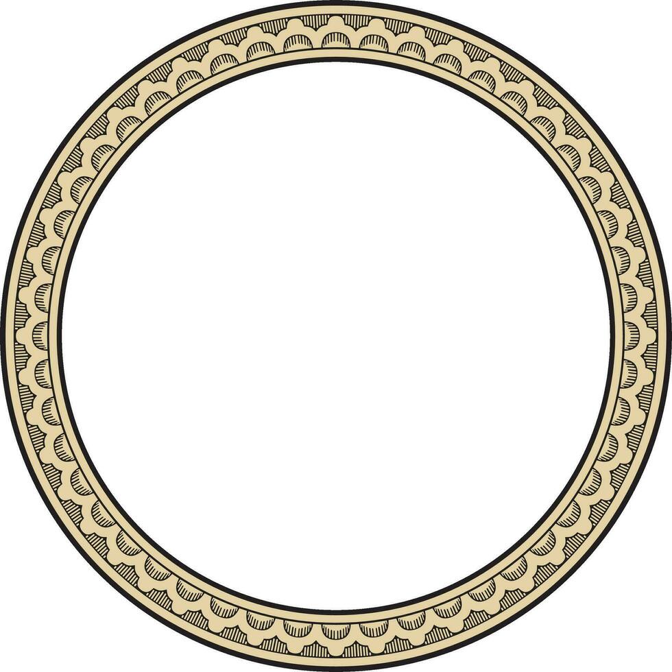 Vector round gold and black Indian national ornament. Ethnic plant circle, border. Frame, flower ring. Poppies and leaves