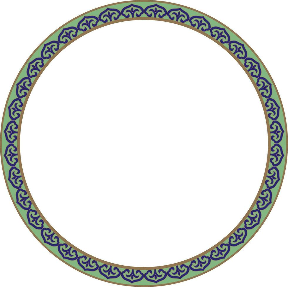 Vector colored round Chinese ornament. Frame, border, circle, ring of Asian peoples of the East.