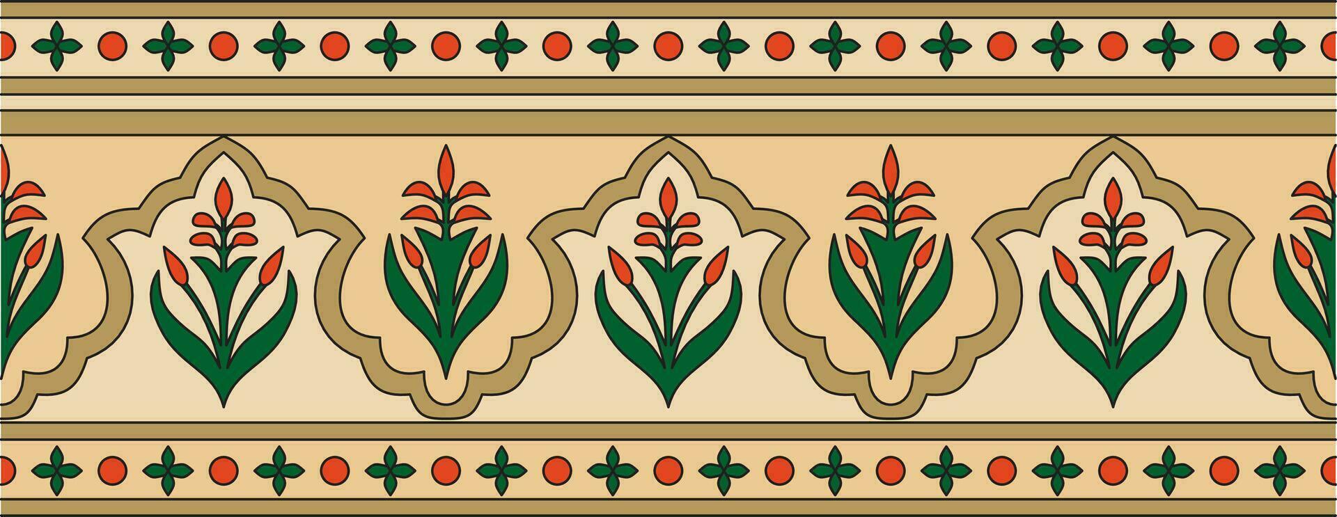 Vector seamless national colored ornament of ancient Persia. Iranian ethnic endless border, frame.