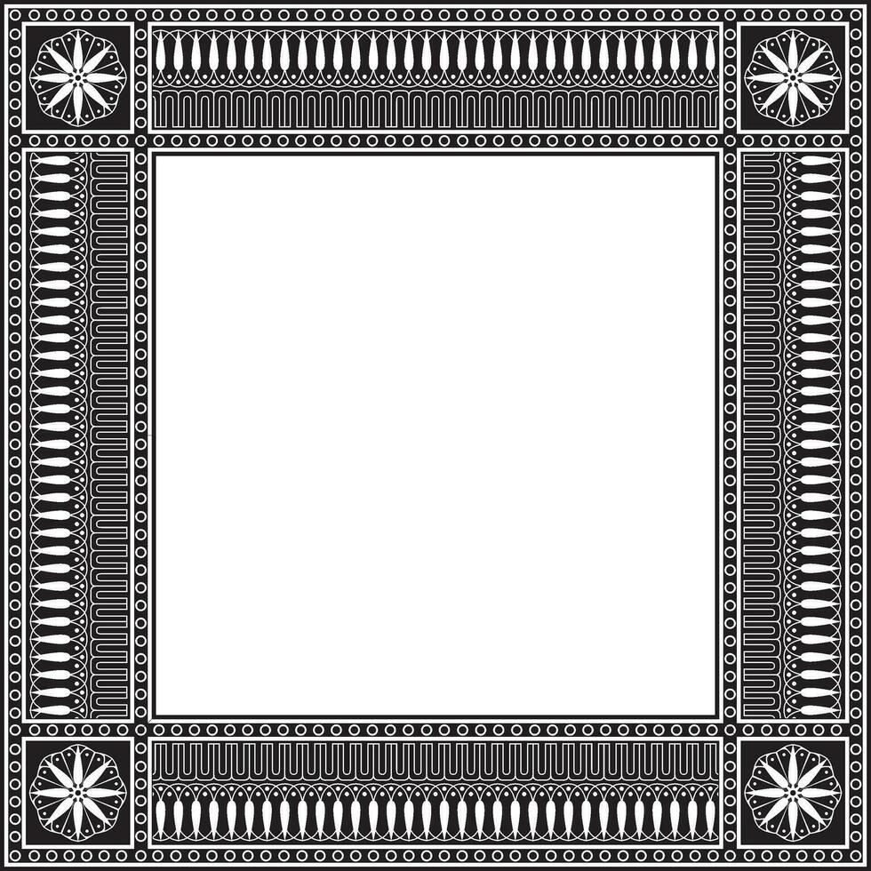 vector monocromo negro cuadrado clásico griego meandro ornamento. modelo de antiguo Grecia. borde, marco de el romano imperio