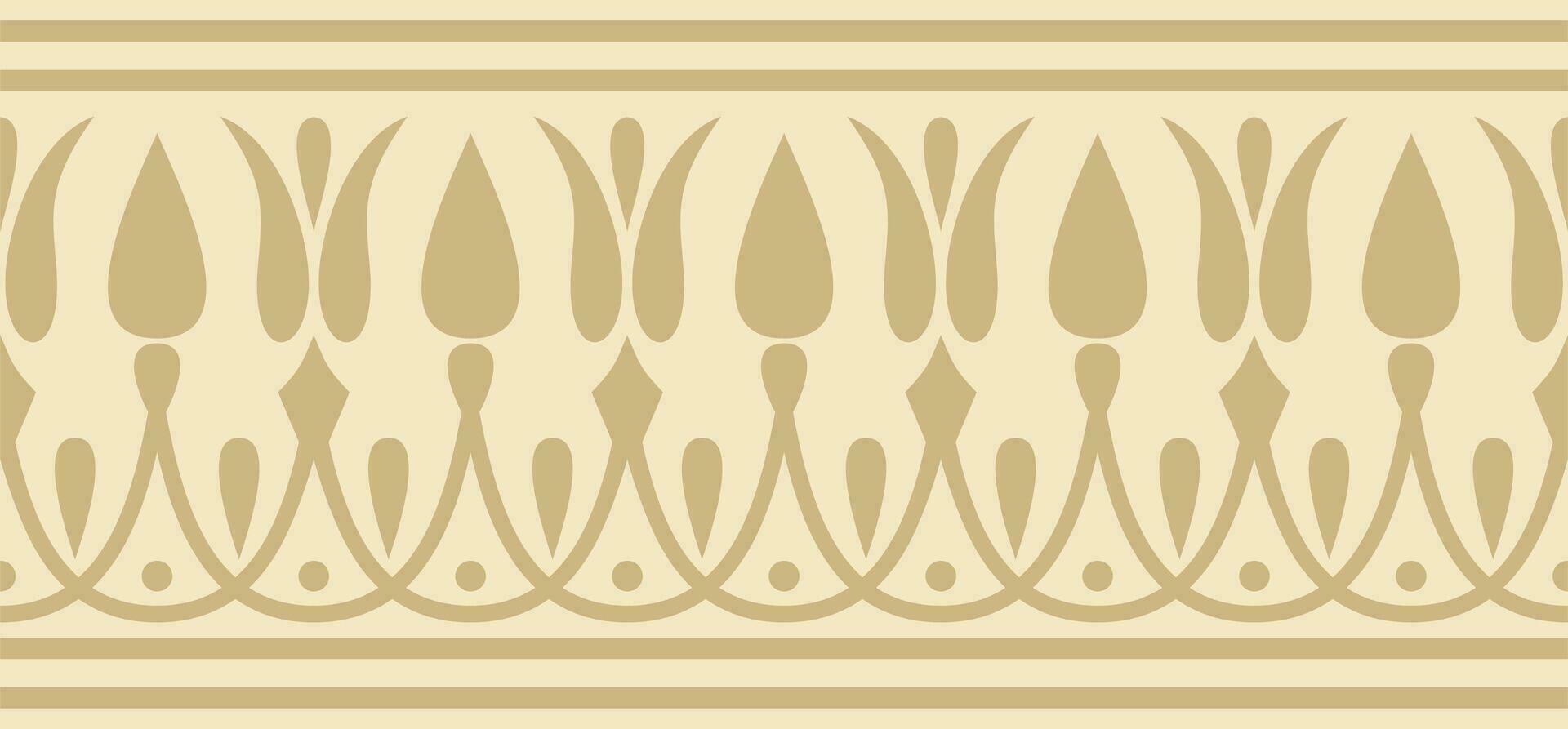 Vector gold seamless classic greek meander ornament. Pattern of ancient Greece. Border, frame of the Roman Empire