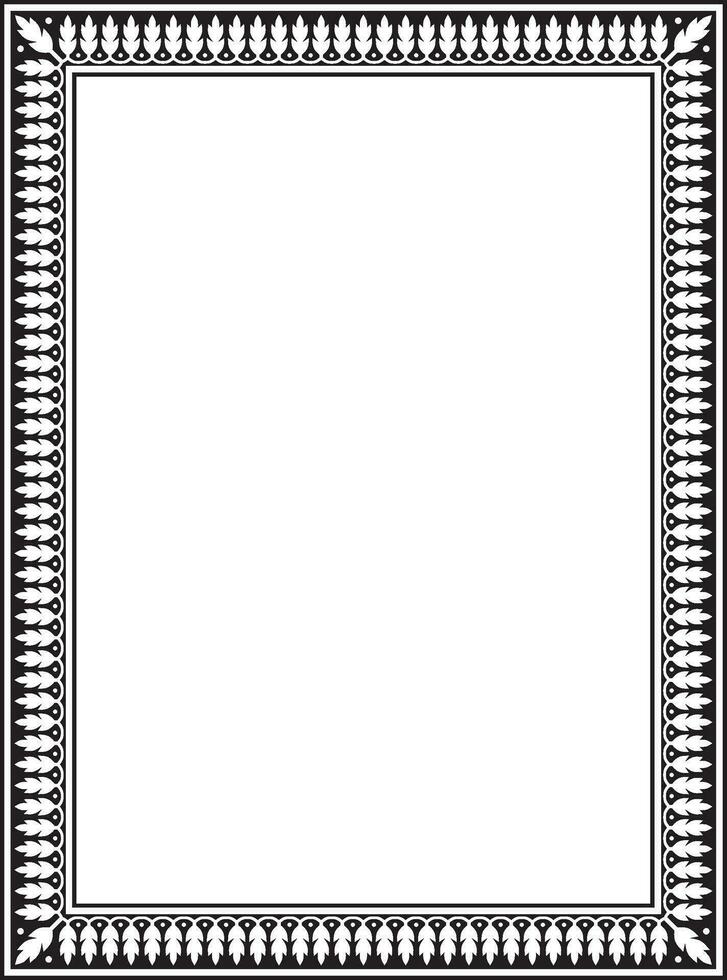 Vector square monochrome black Indian national ornament. Ethnic plant ...