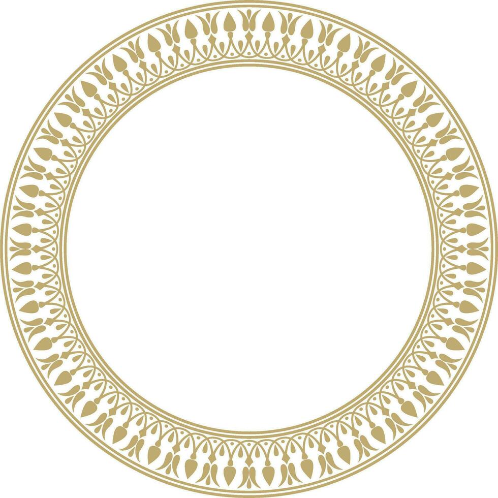 vector oro redondo clásico griego meandro ornamento. patrón, circulo de antiguo Grecia. borde, marco, anillo de el romano imperio