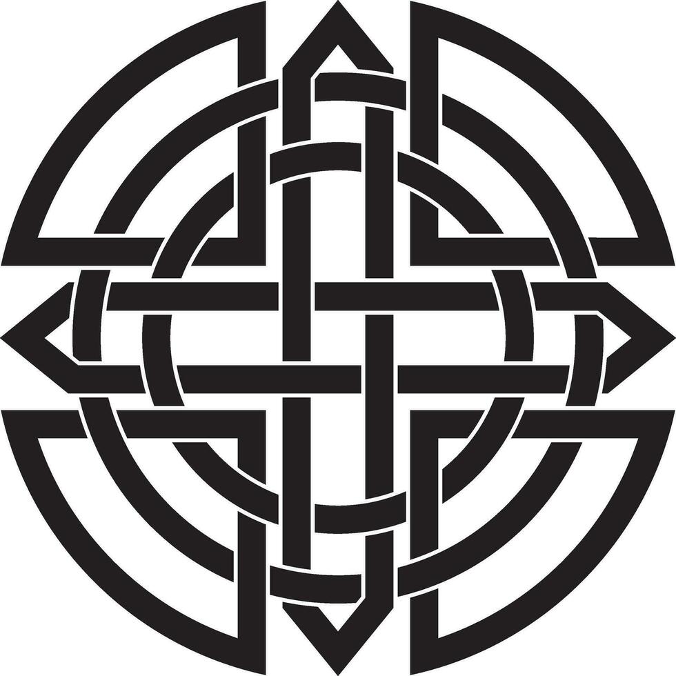 Vector black monochrome Celtic knot. Ornament of ancient European peoples. The sign and symbol of the Irish, Scots, Britons, Franks.