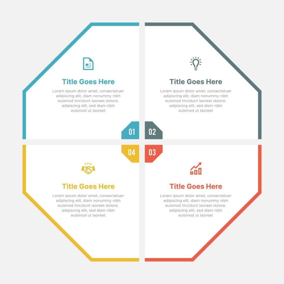 Creative Business Infographic with 4 Sections vector