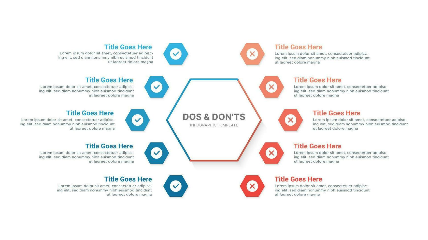 Dos and Donts Comparison Infographic Design Template vector