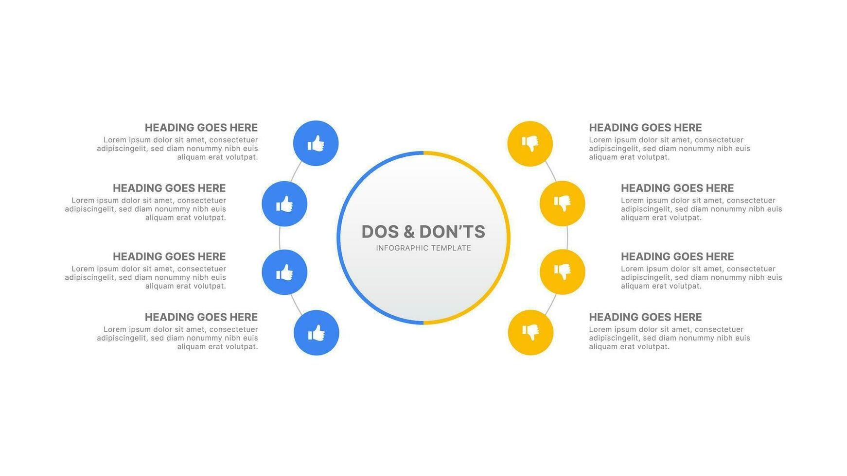 dos y no hacer comparación infografía diseño modelo vector