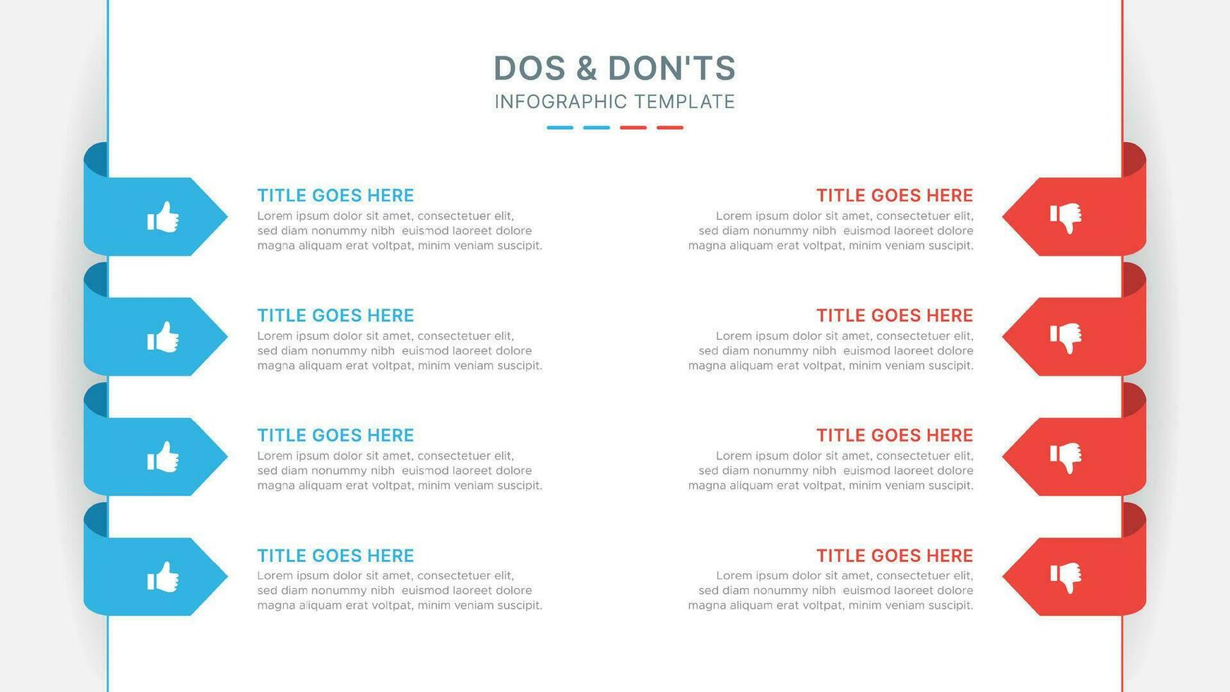 Dos and Donts Comparison Infographic Design Template vector