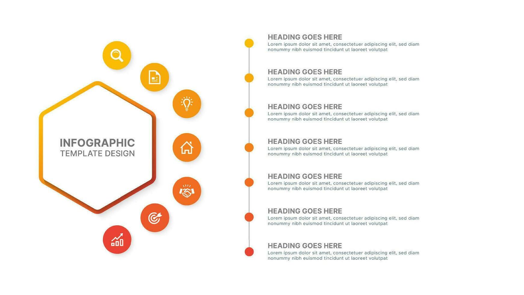 circulo infografía diseño modelo con Siete opciones vector