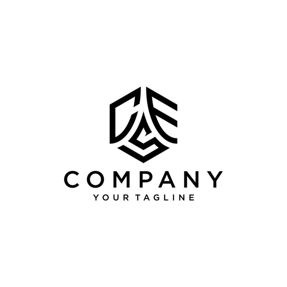 CES hexagon logo vector, develop, natural, luxury, modern, finance logo, strong, suitable for your company. vector