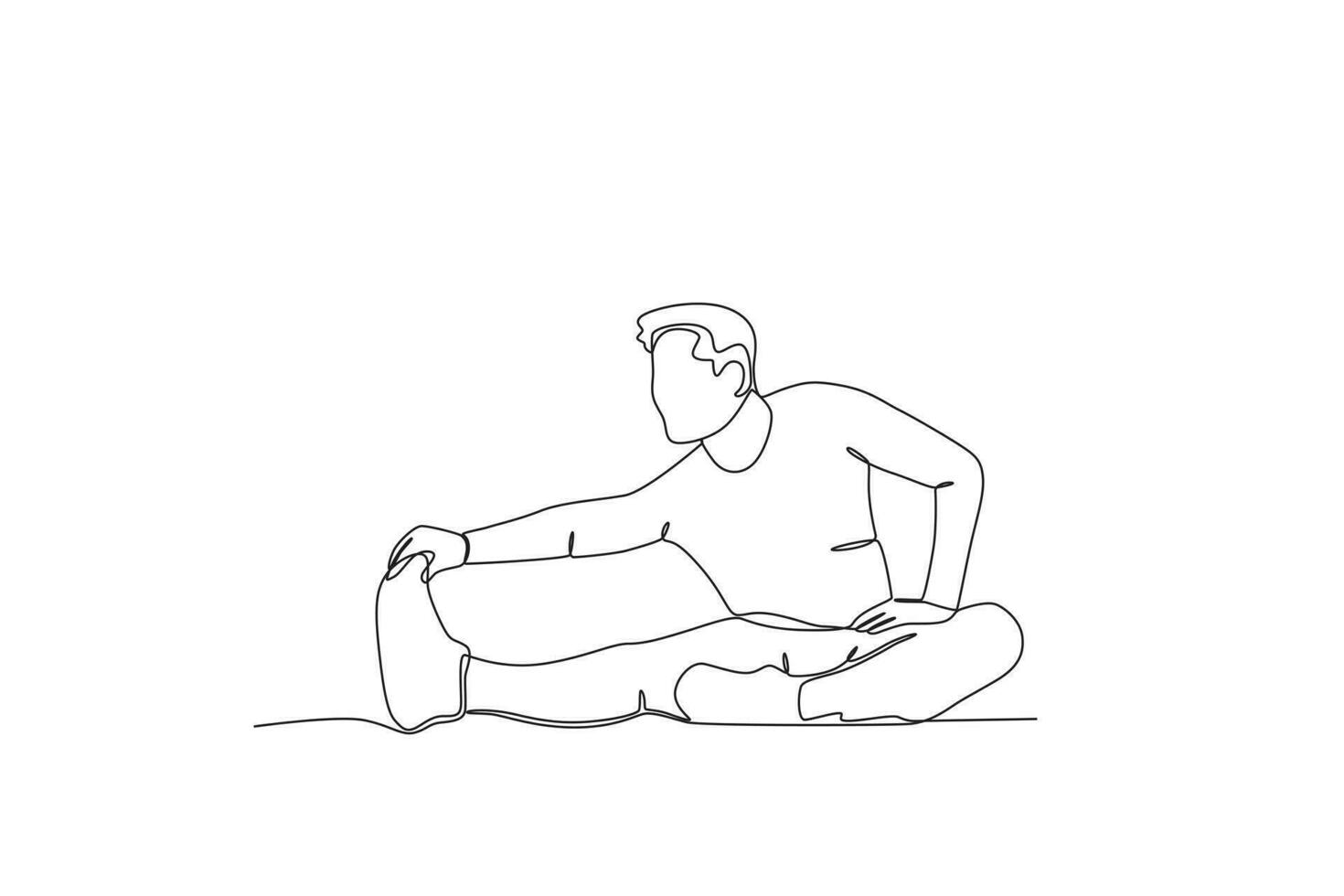 A man stretching his legs vector