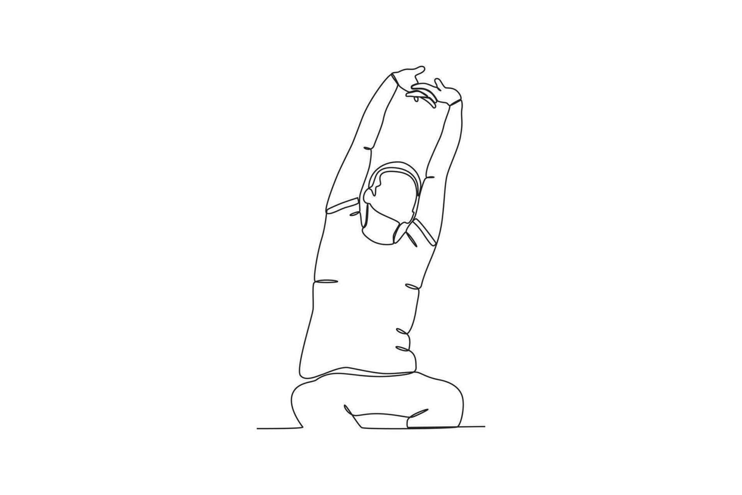 A man stretches after waking up vector