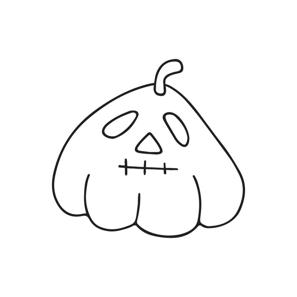 Hand drawn vector illustration of halloween pumpkin