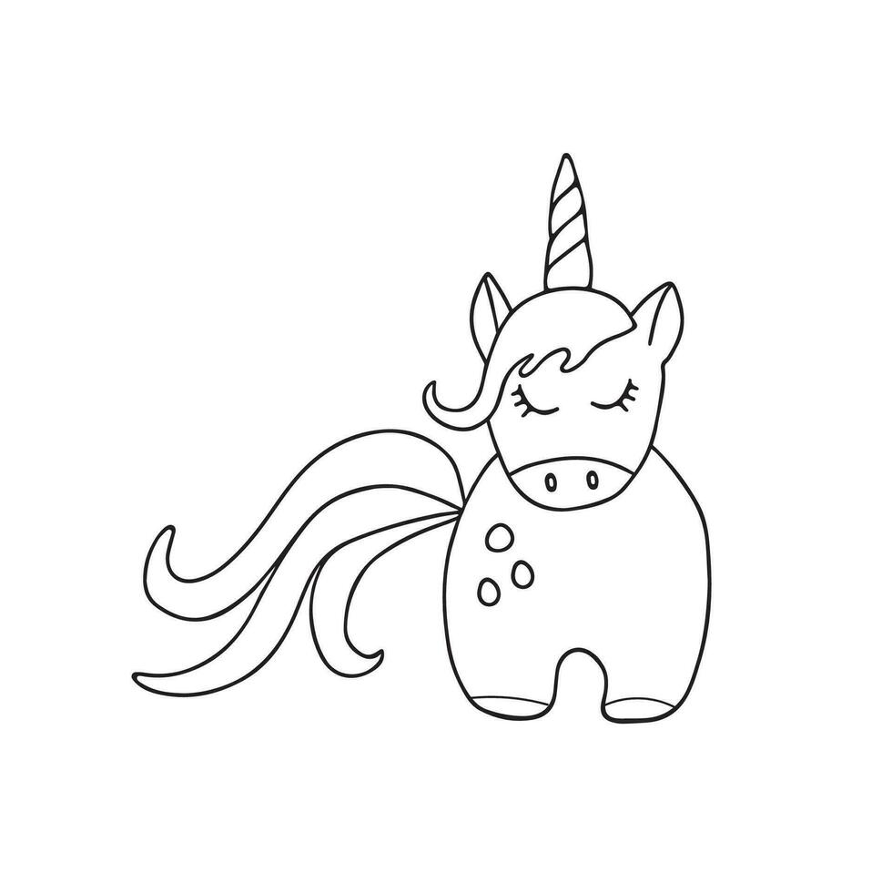 Hand drawn vector illustration unicorn.