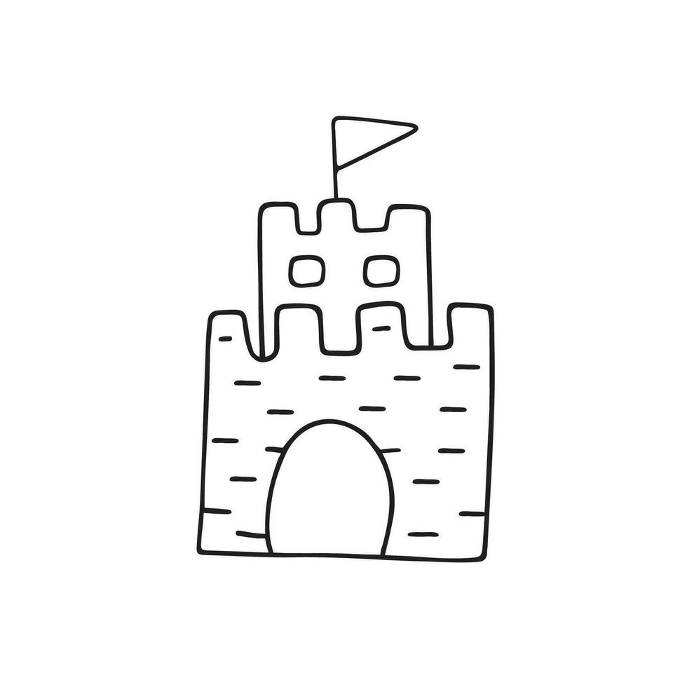 mano dibujado vector ilustración de un de caballero castillo