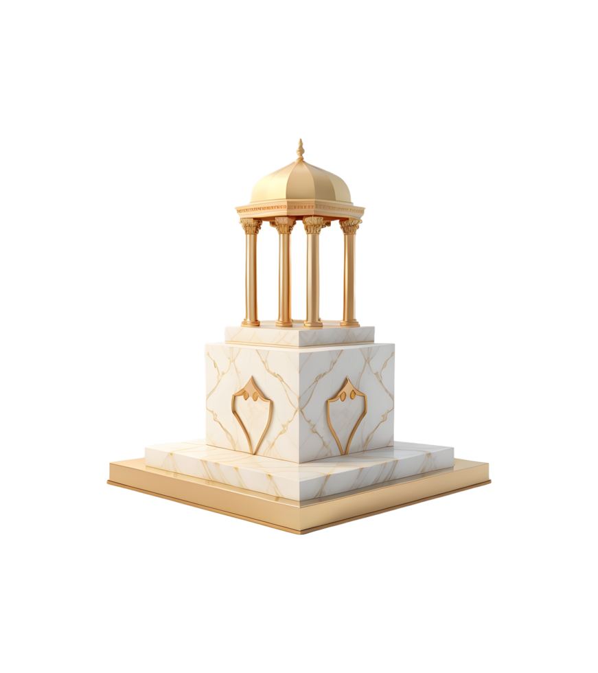 3d decorative Islamic realistic Podium stage png, Generative AI png