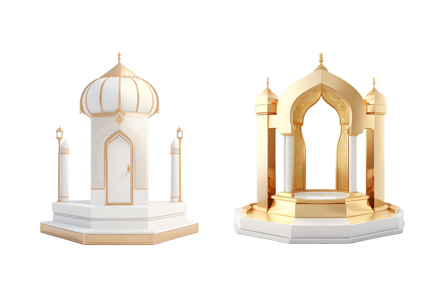 3d decorative Islamic realistic Podium stage png, Generative AI png