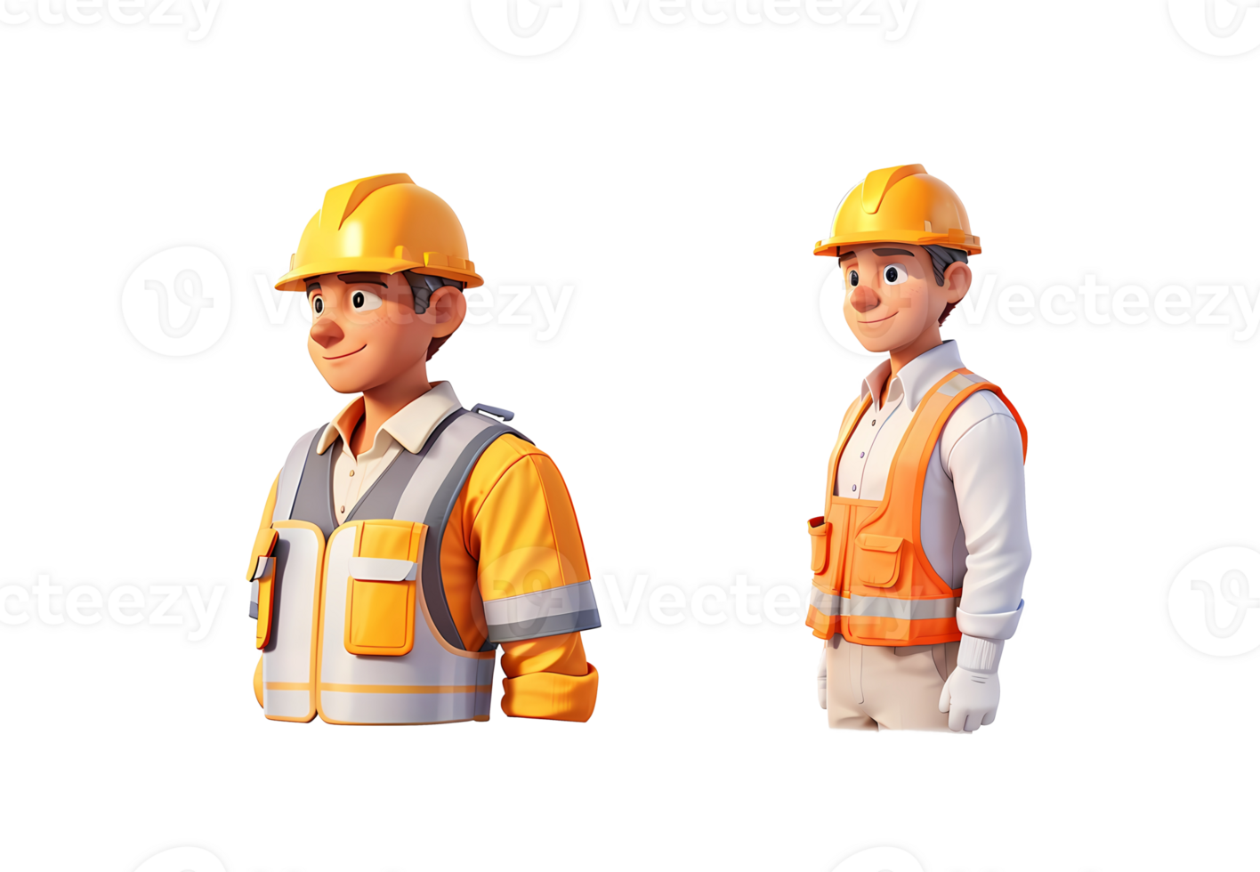 3D labor person object illustration on transparent background, Generative AI png