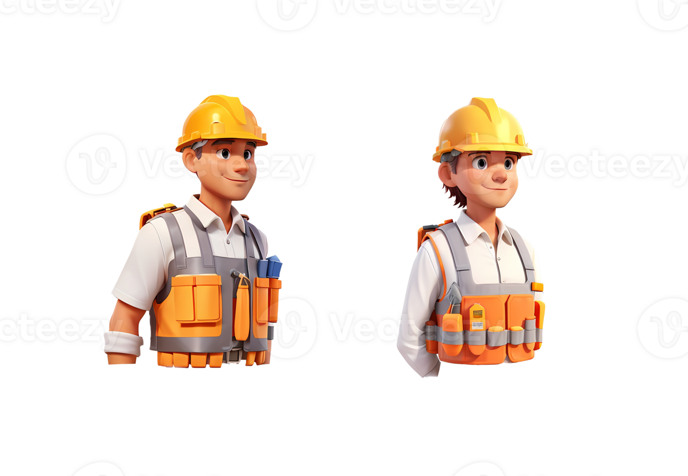 3D labor person object illustration on transparent background, Generative AI png