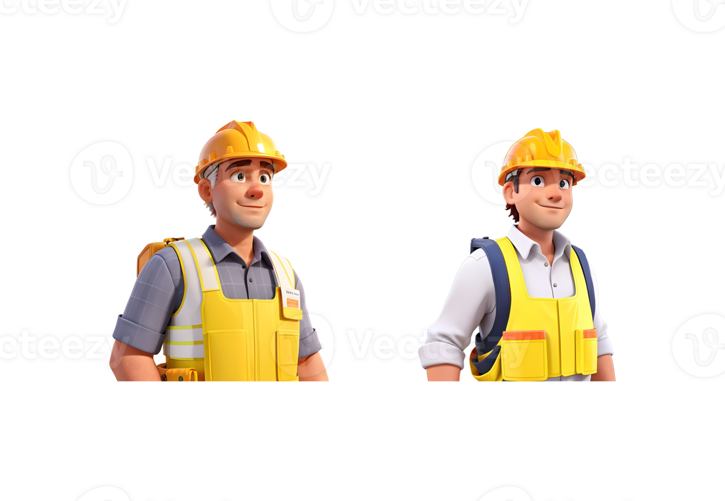 3D labor person object illustration on transparent background, Generative AI png