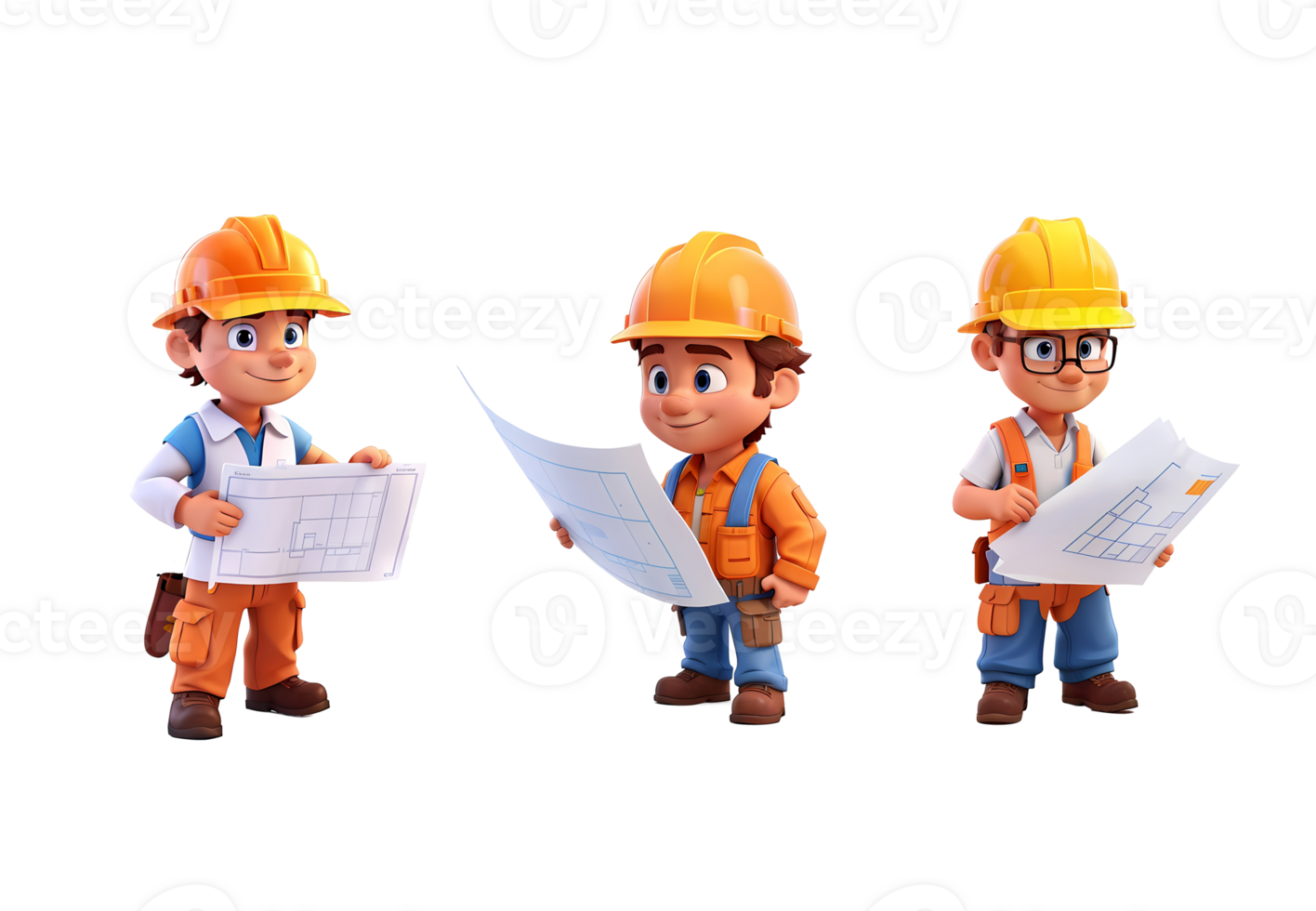 3d labor persona objeto ilustración en transparente fondo, generativo ai png