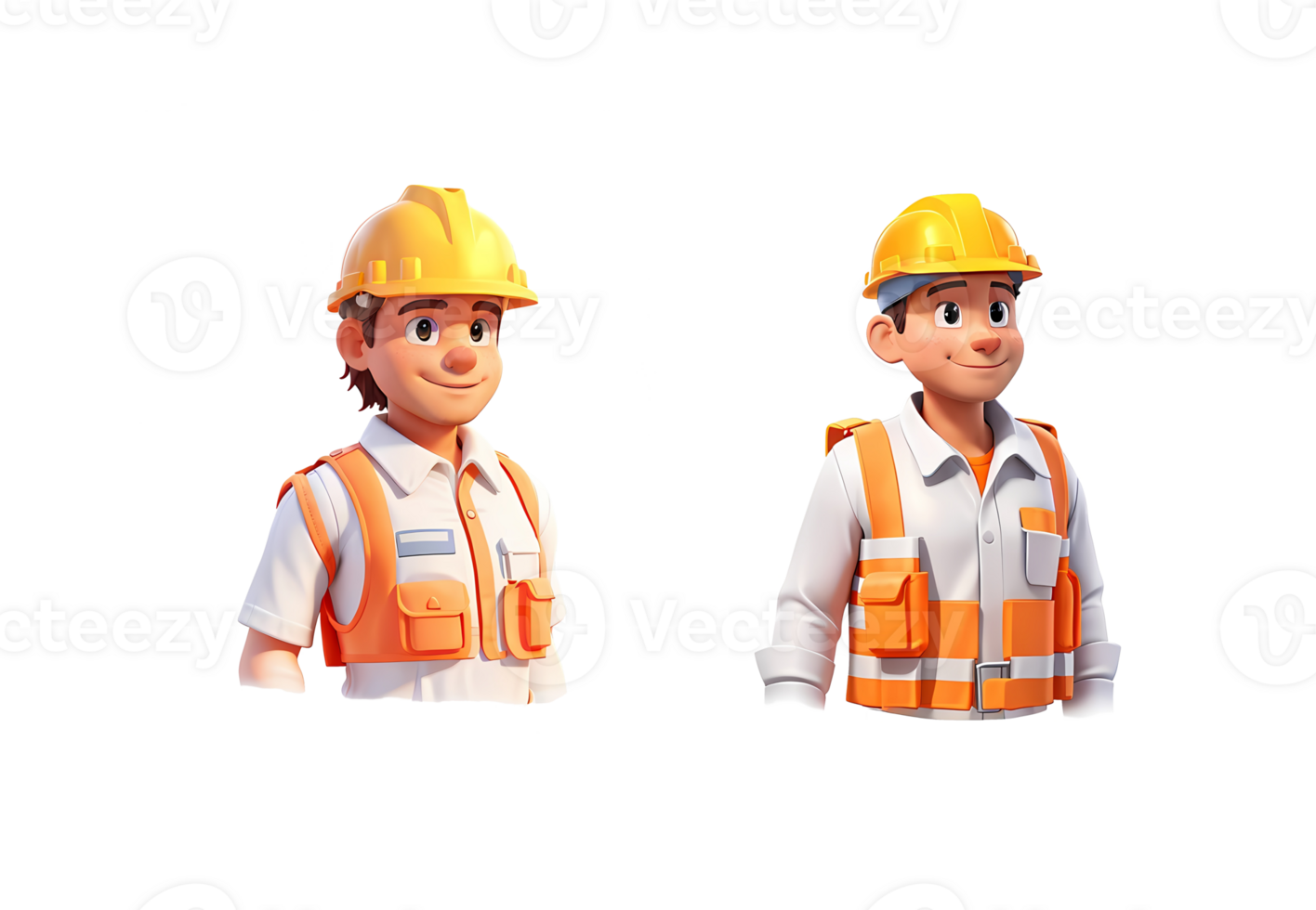 3D labor person object illustration on transparent background, Generative AI png