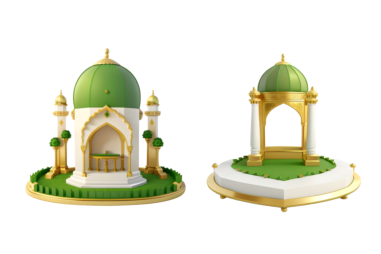 3d decorative Islamic realistic Podium stage png, Generative AI png